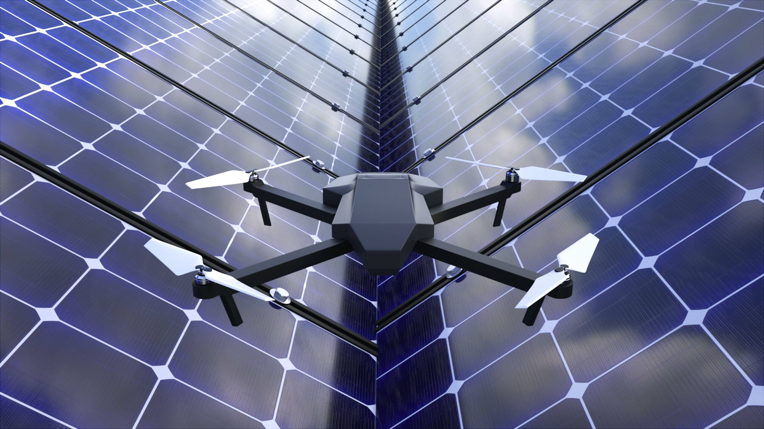 entretien panneaux solaires drone